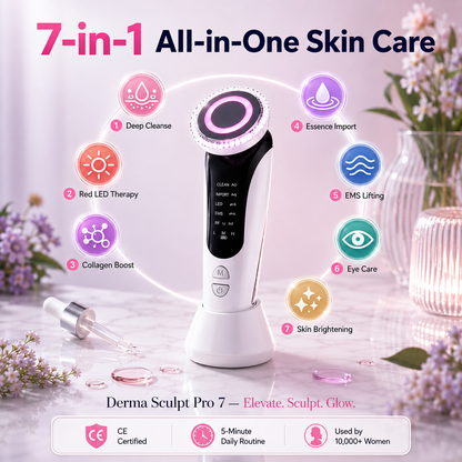 Derma Sculpt Pro 7 - Renewal Kit (Device + Serum + Rose Quartz Roller)